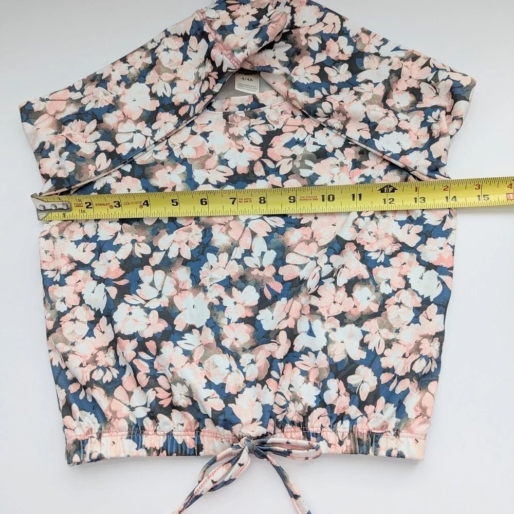 OshKosh B'gosh Girls (Size 4) Colorful Floral Cinched Waist Top/Blouse